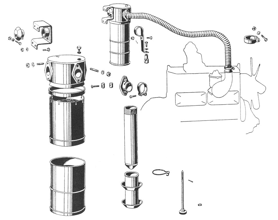 Diagram of the oil bath air filter.